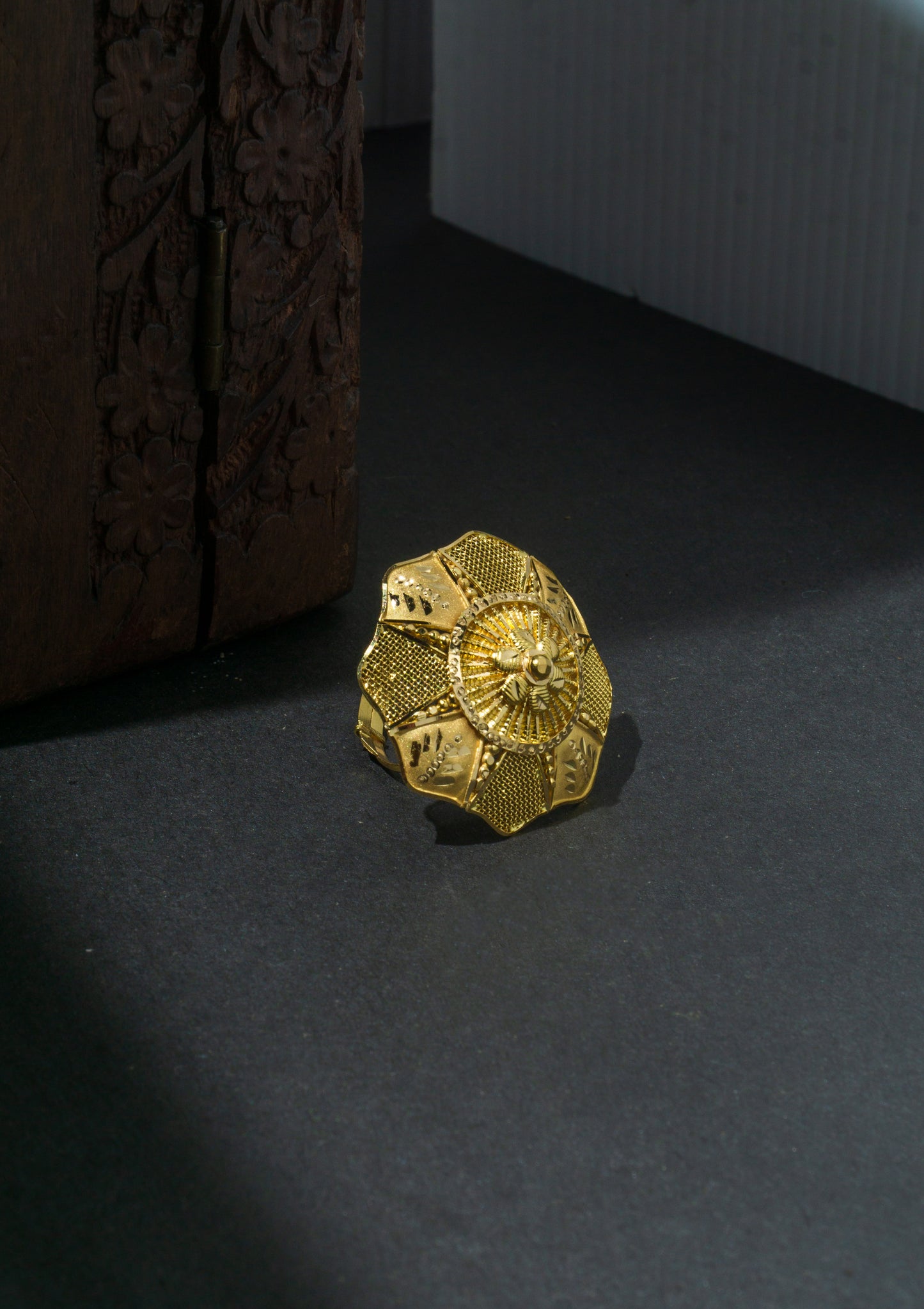 Gold Floral Bridal Ring for Women