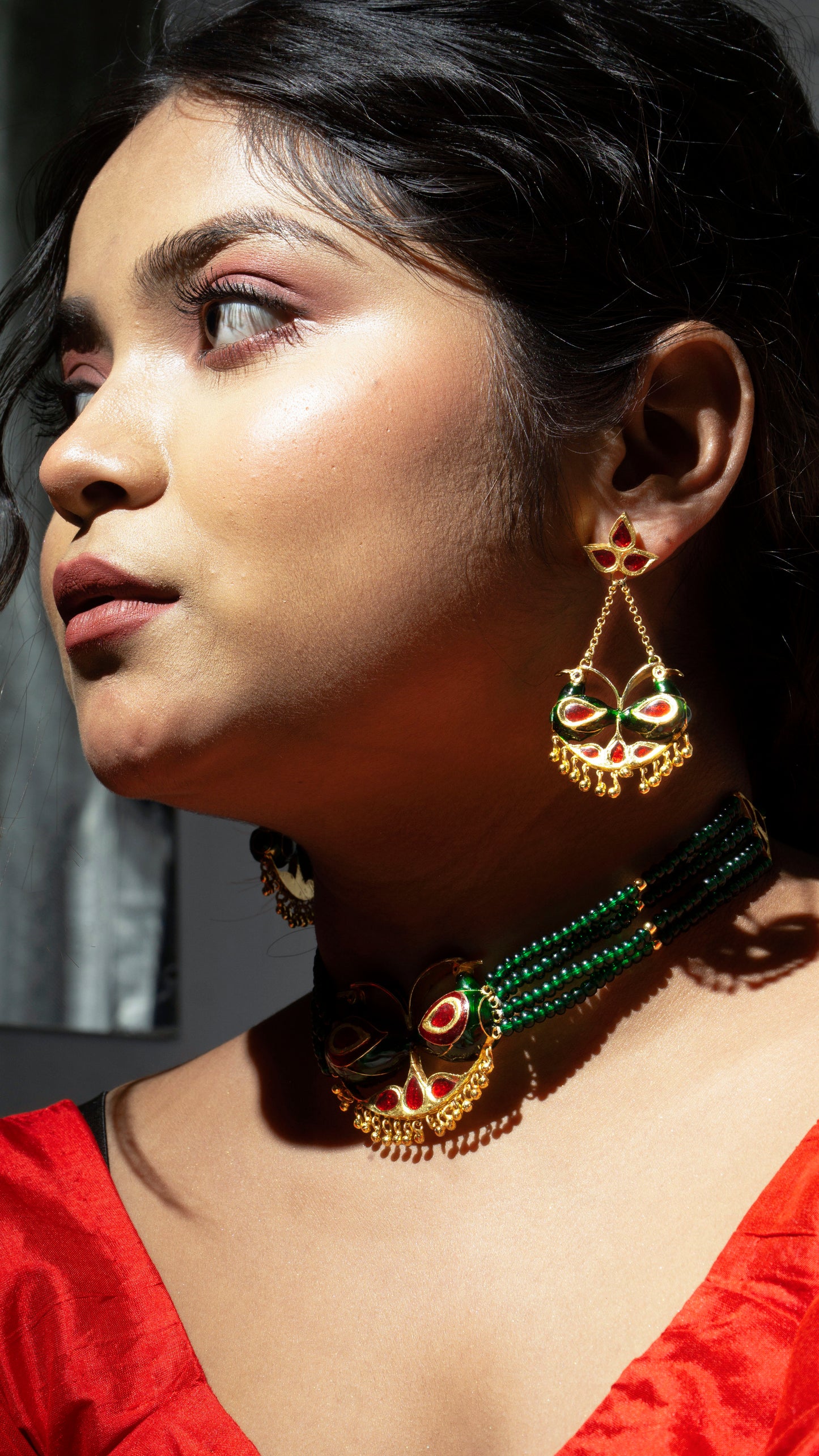 Lukaparo Necklace and Earring - Traditional Assamese Jewellery