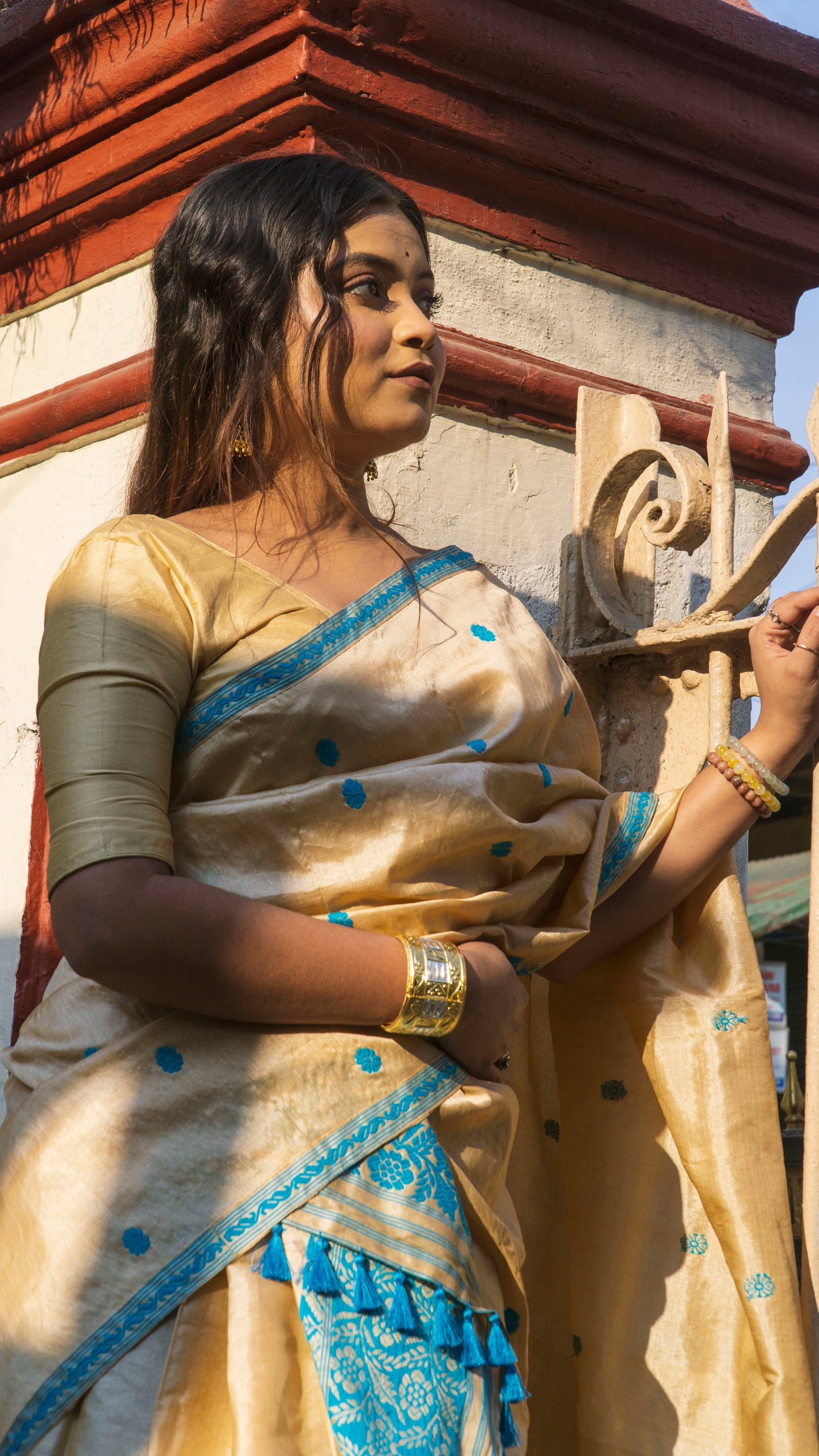 Bhumi-Bindu - Assamese Muga Mekhela Chador