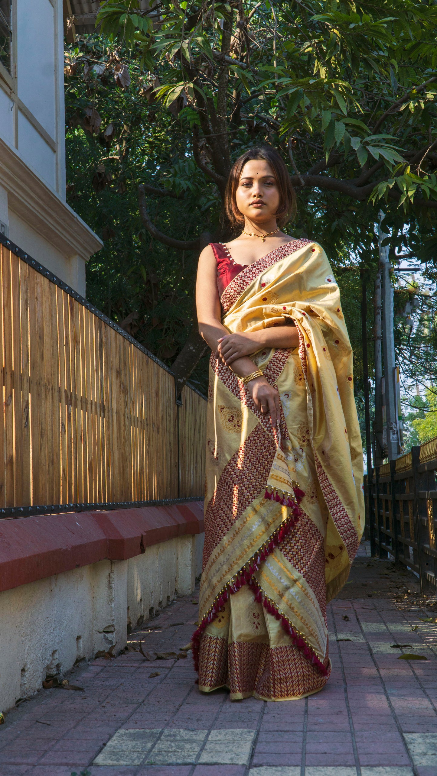 Chandan - Mulberry Silk Mekhela Chador Tradition of Assam