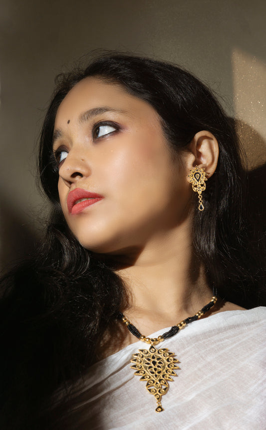 Jethi Pendent & Earrings Set - Assamese Traditional Jewellery