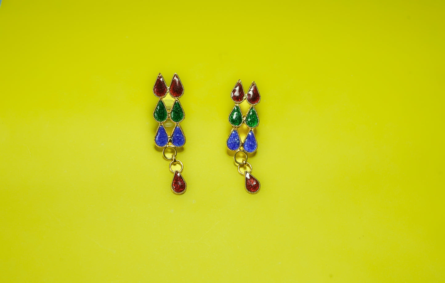 Classy Earring with Multicolour Meenakari - Handmade Assamese Jewellery