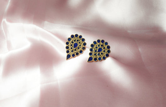 Classy Top Earring with Blue Meenakari - Traditional Assamese Jewellery