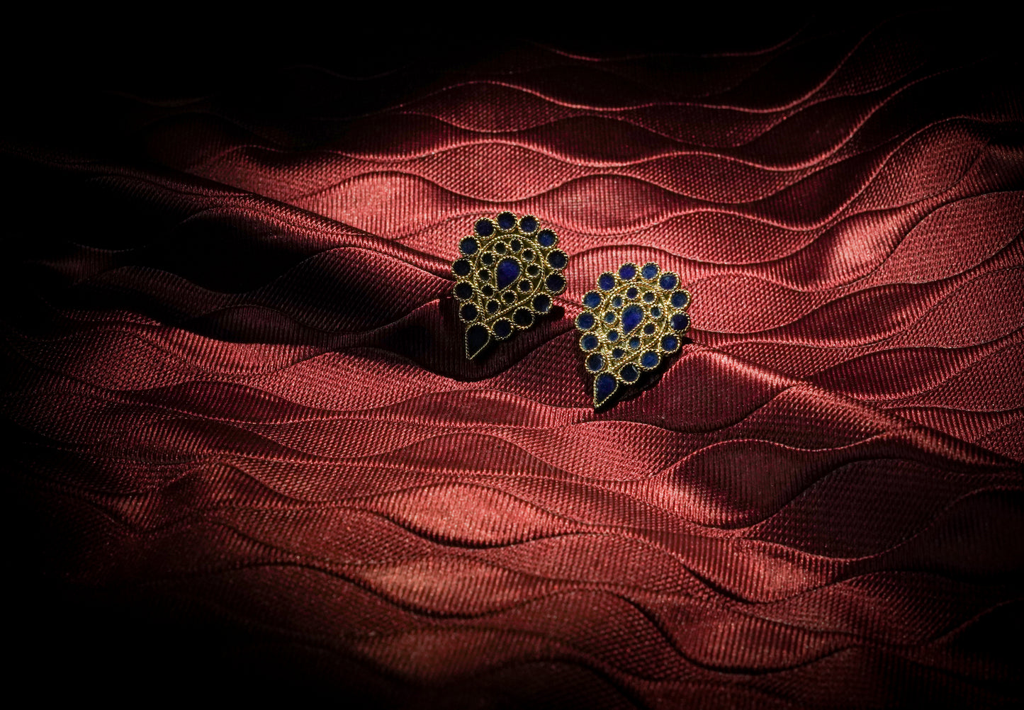 Classy Top Earring with Blue Meenakari - Traditional Assamese Jewellery