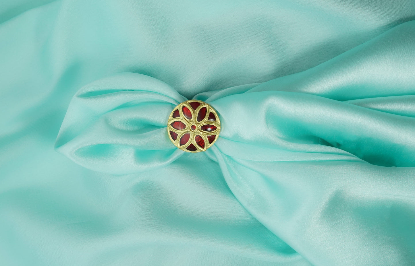 Japi Ring with Red Stone - Assamese Traditional Handmade Jewellery