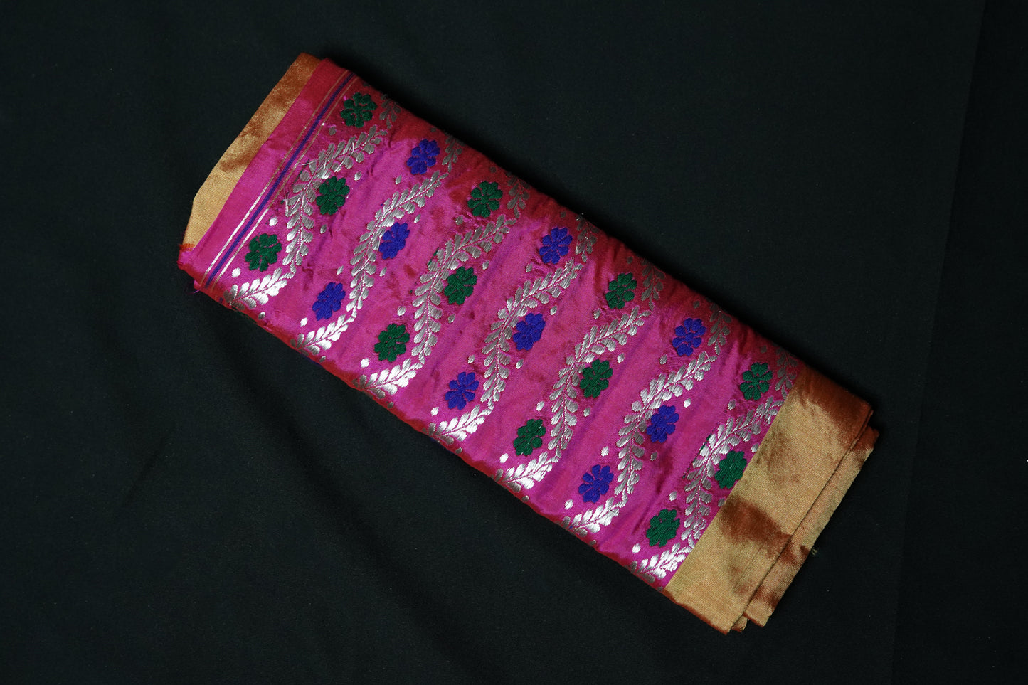 Hot Pink Mulberry Silk Mekhela Chador