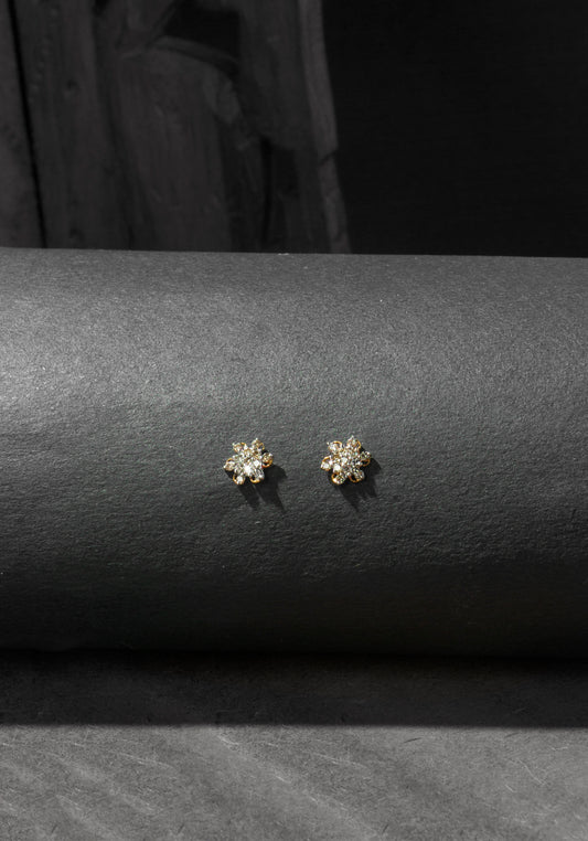 Floral Diamond Stud Earring for Women