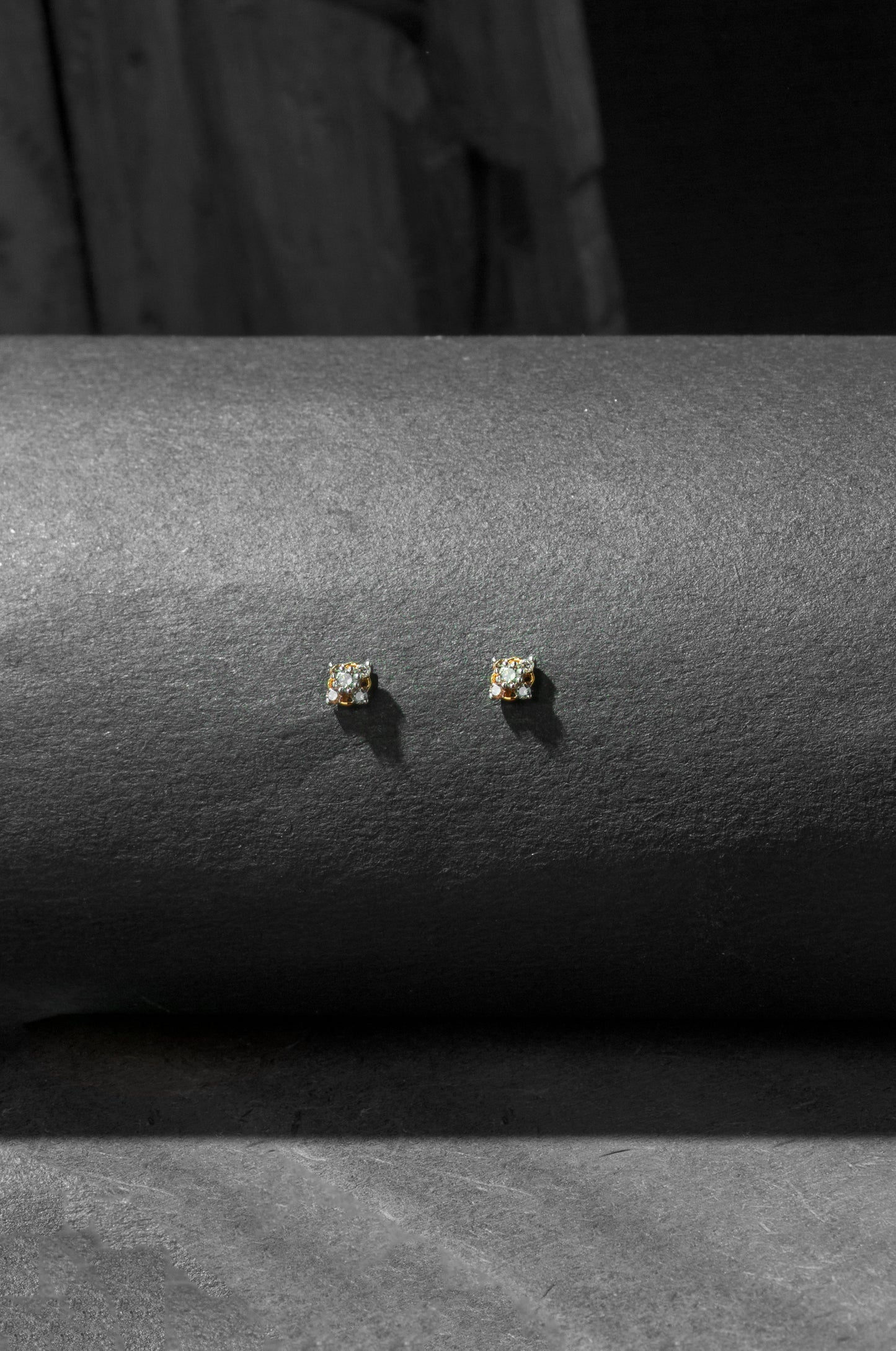 Floral Cut Diamond Stud Earring