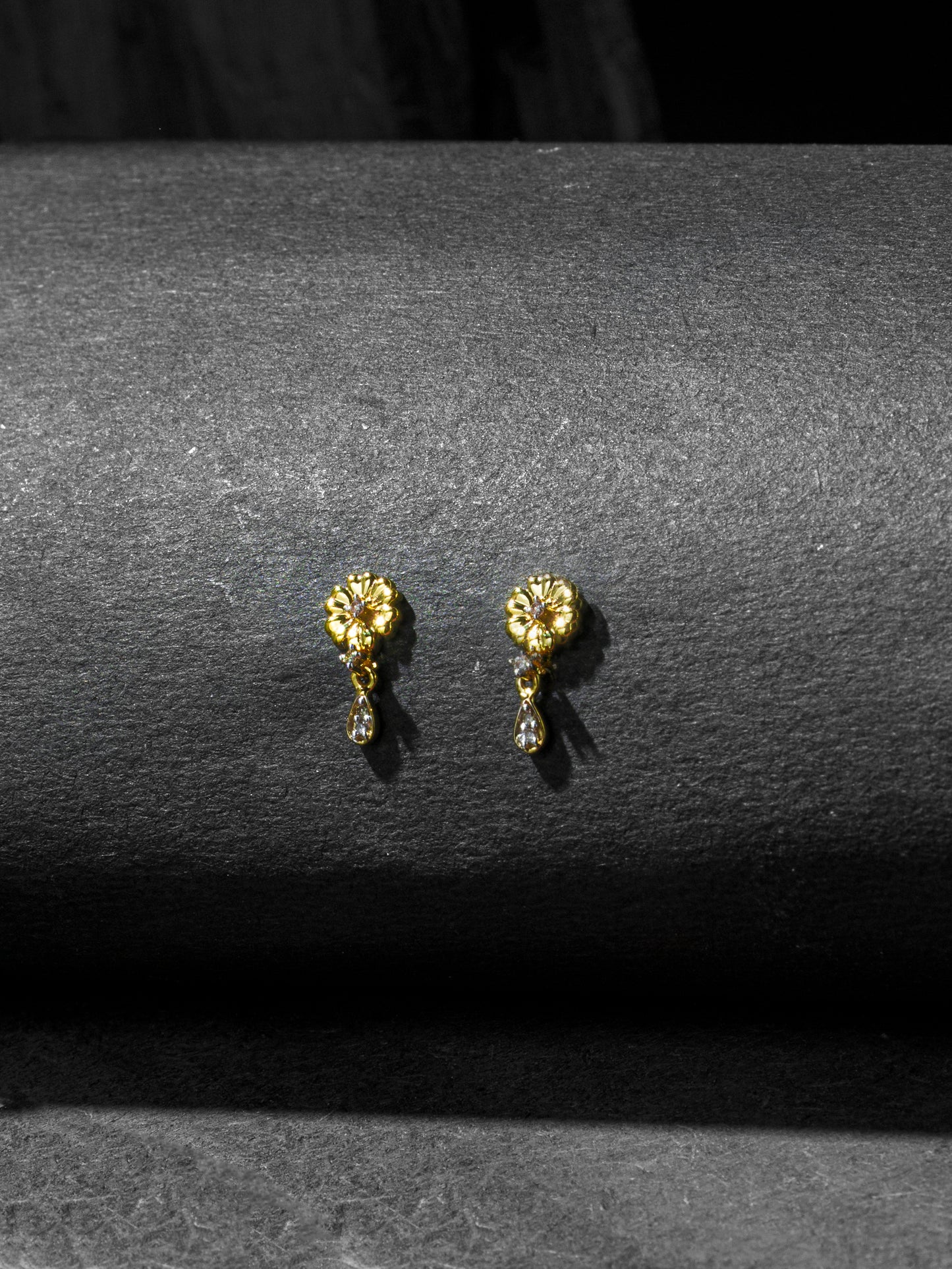 Diamond Gold Drop Stud Earring