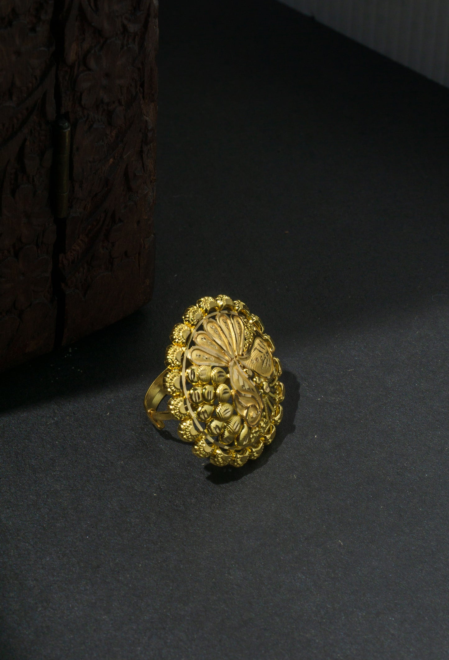 Gold Peacock Design Bridal Ring for Women