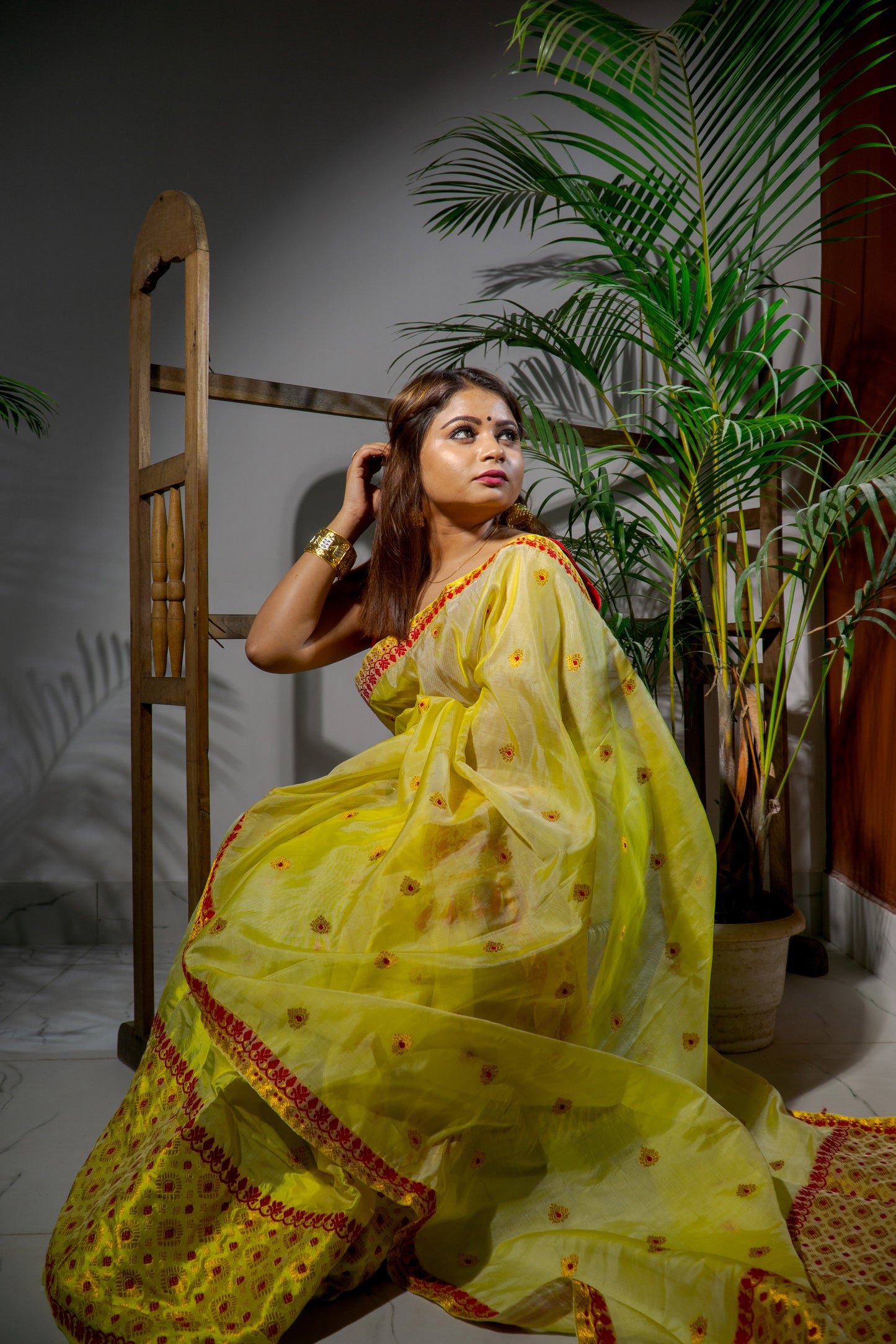 Haldi - Assamese Traditional Silk Mekhela Chador