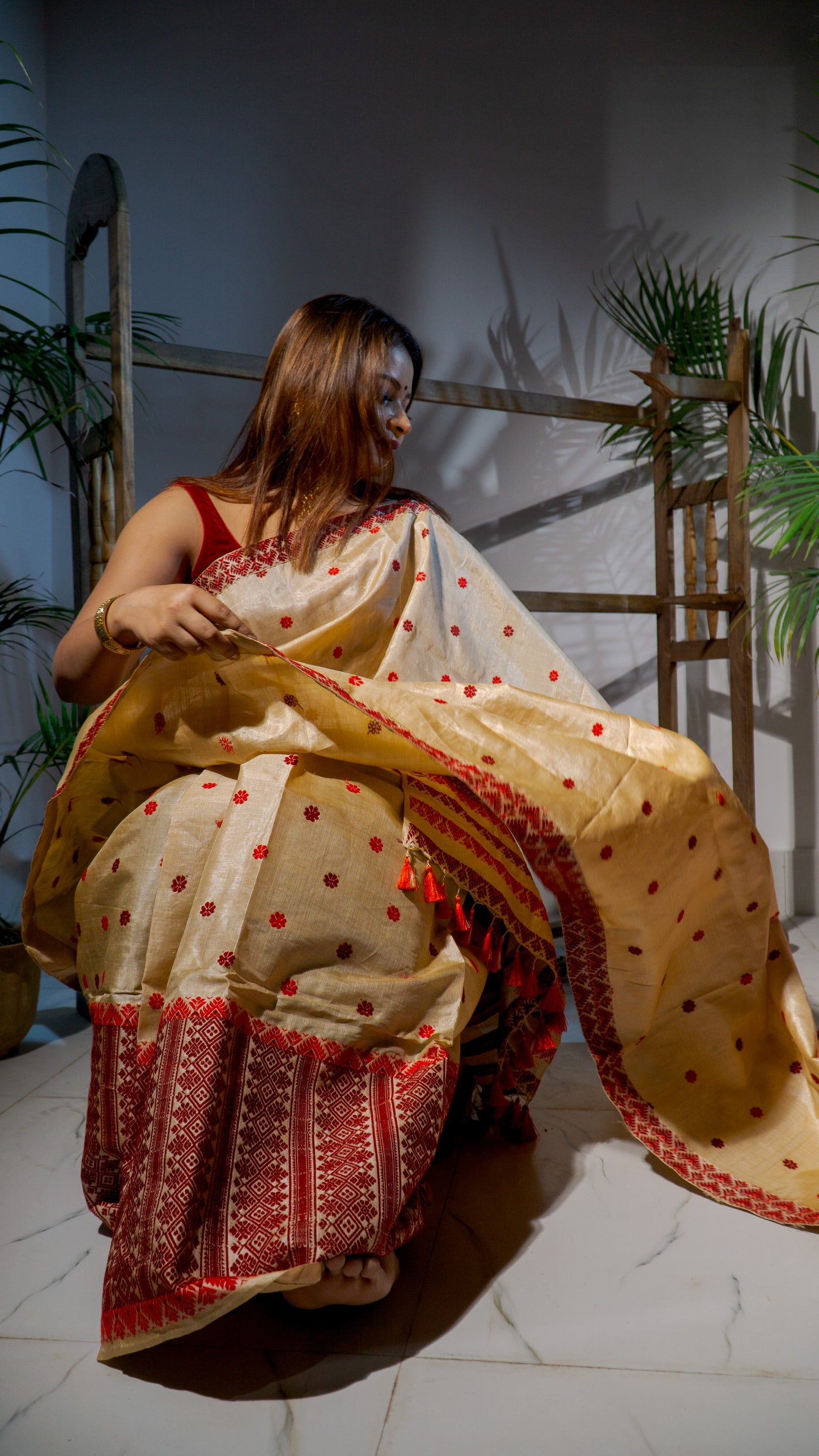 Agni Sparha - Assamese Traditional Mulberry Silk Mekhela Chador