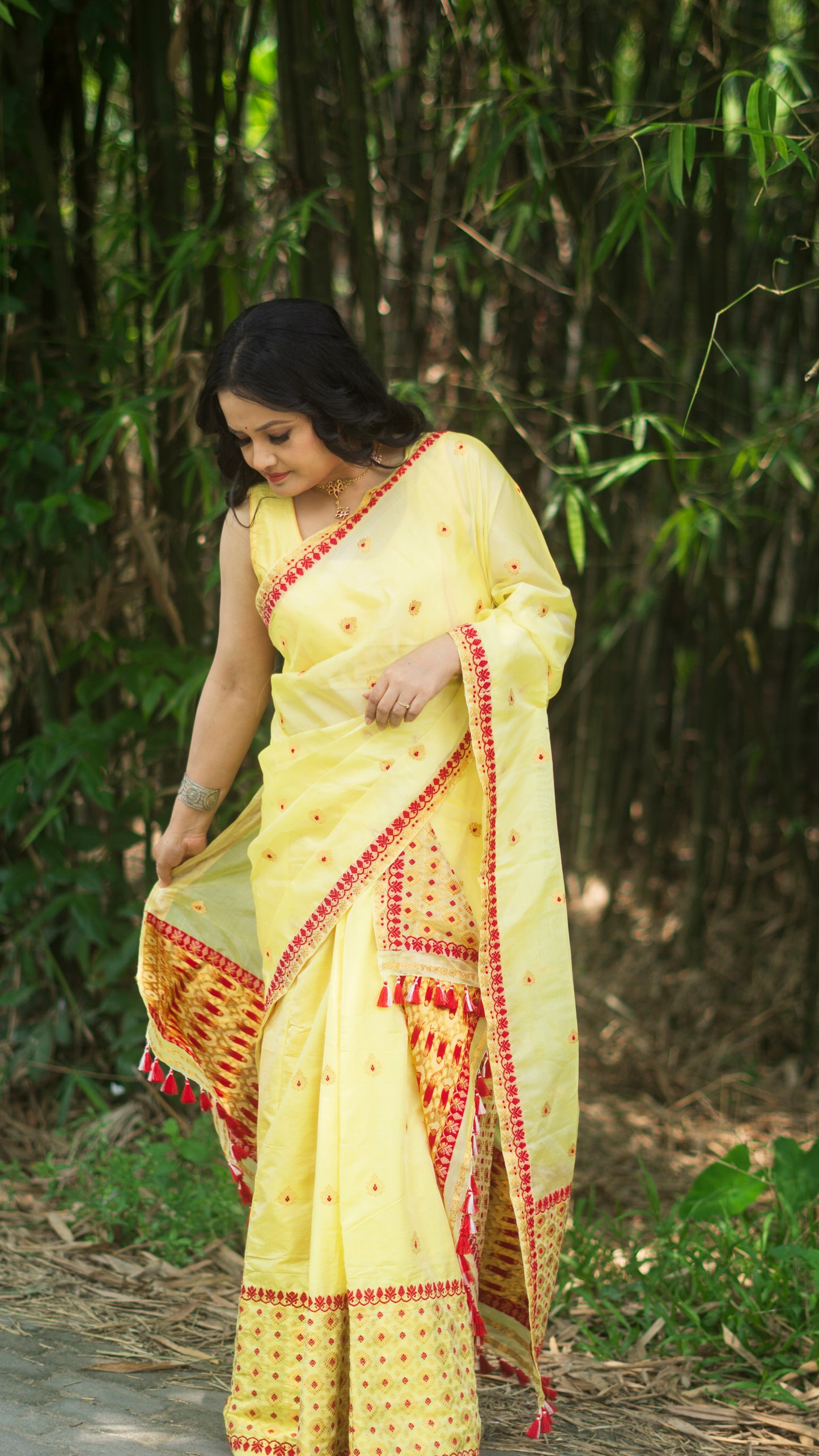 Haldi - Assamese Traditional Silk Mekhela Chador