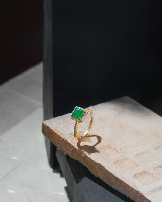 Precious Green Stone - Diamond Ring for Women from Wedding Collection