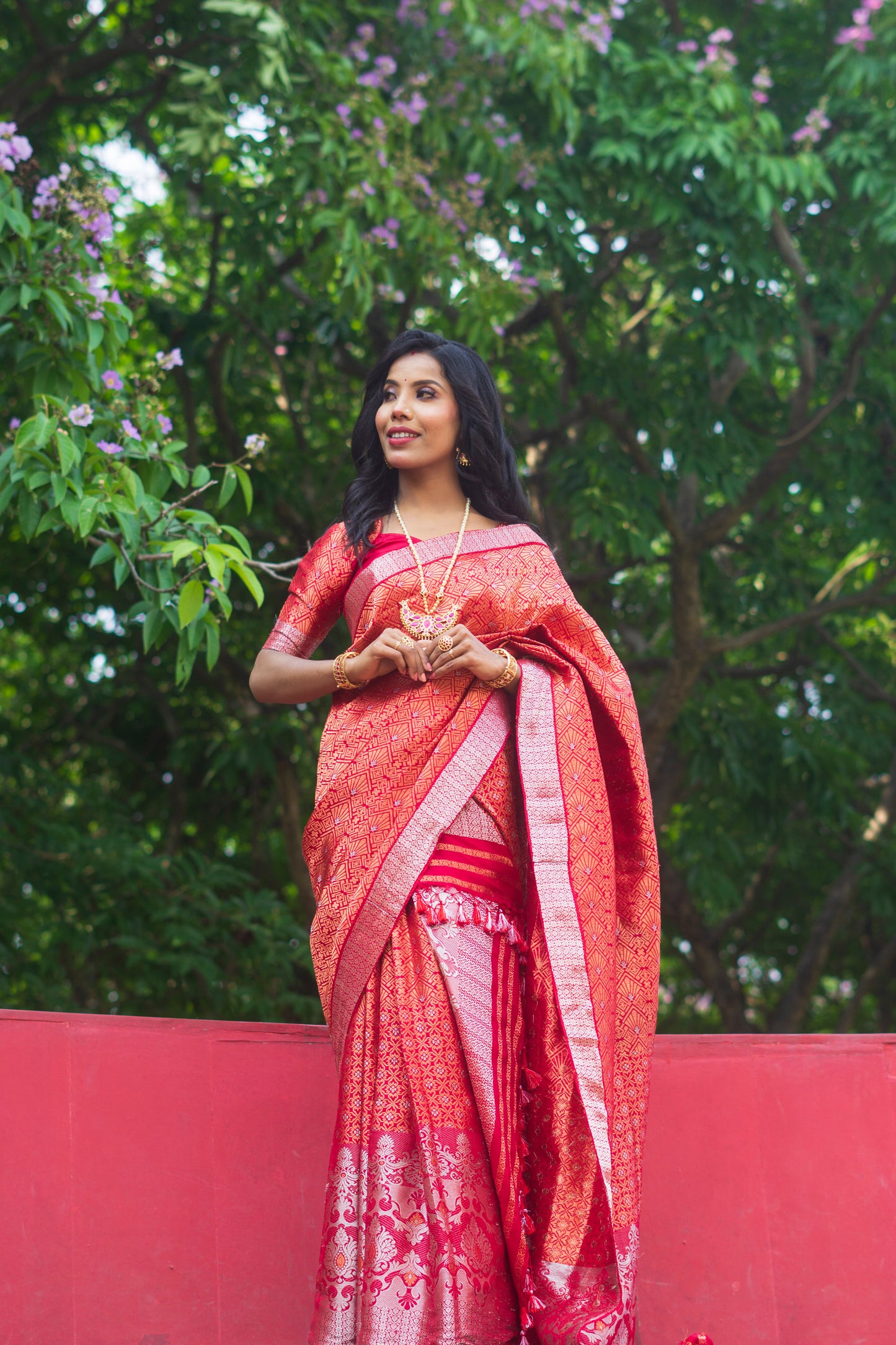 Rakta Chandra - Assamese Traditional Mekhela Chador