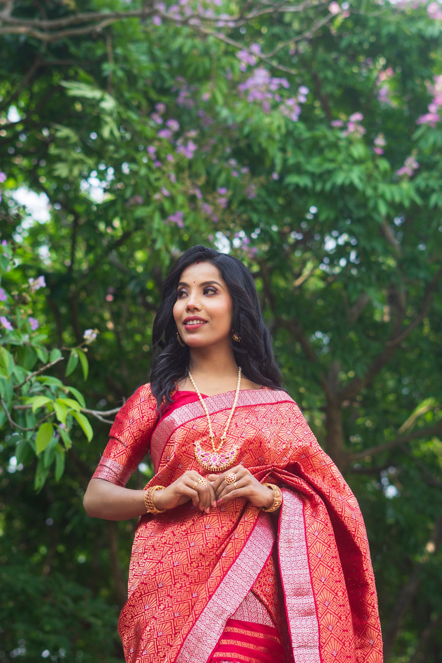 Rakta Chandra - Assamese Traditional Mekhela Chador