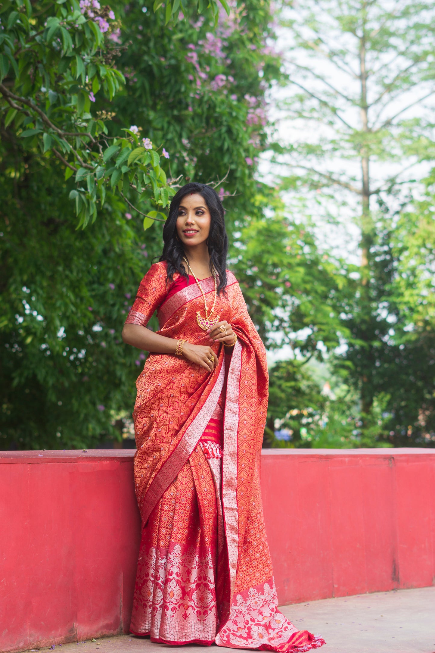 Rakta Chandra - Assamese Traditional Mekhela Chador