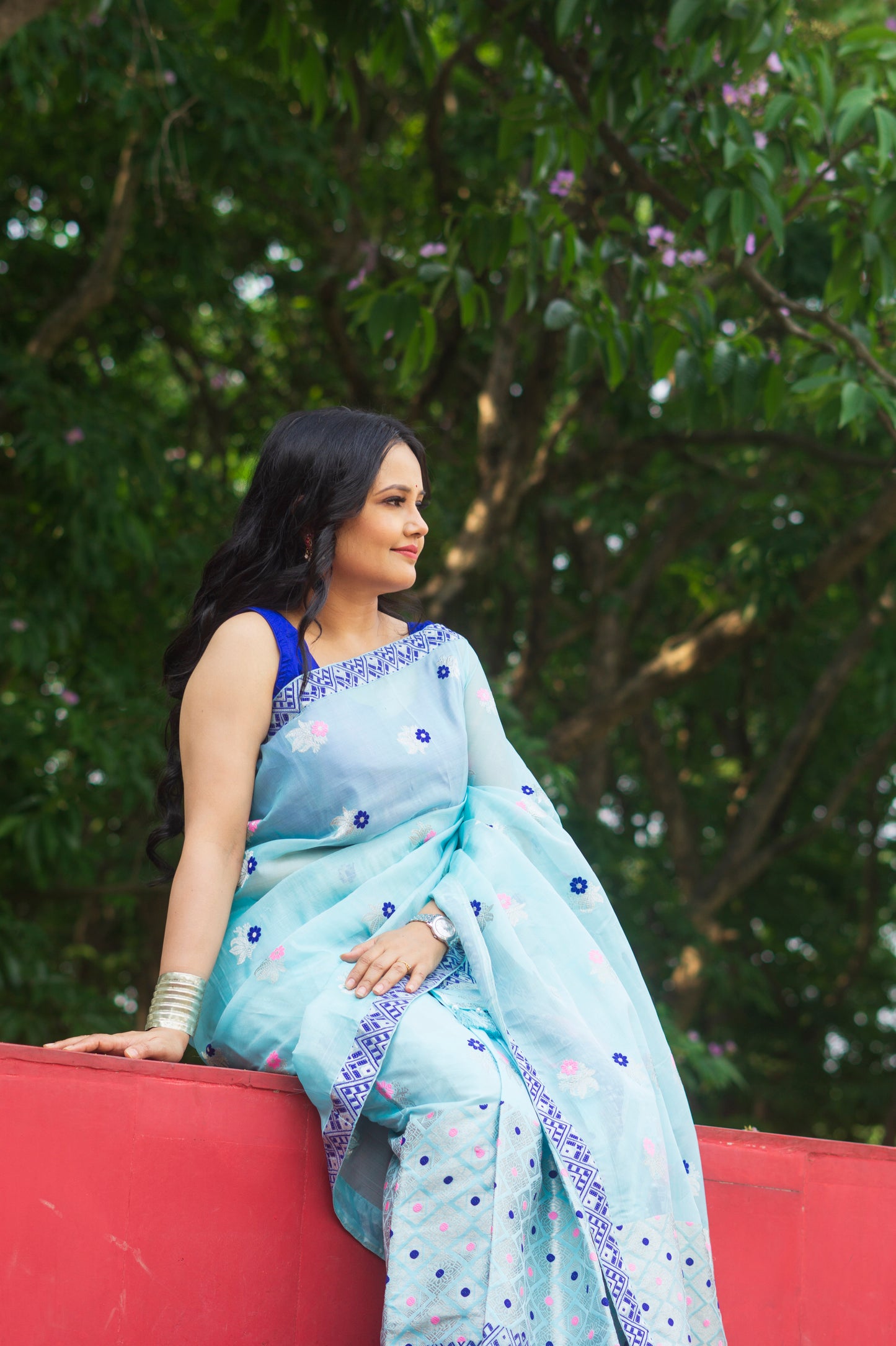 Neela Chandra Mekhela Chador - Assamese Traditional Mekhela Chador