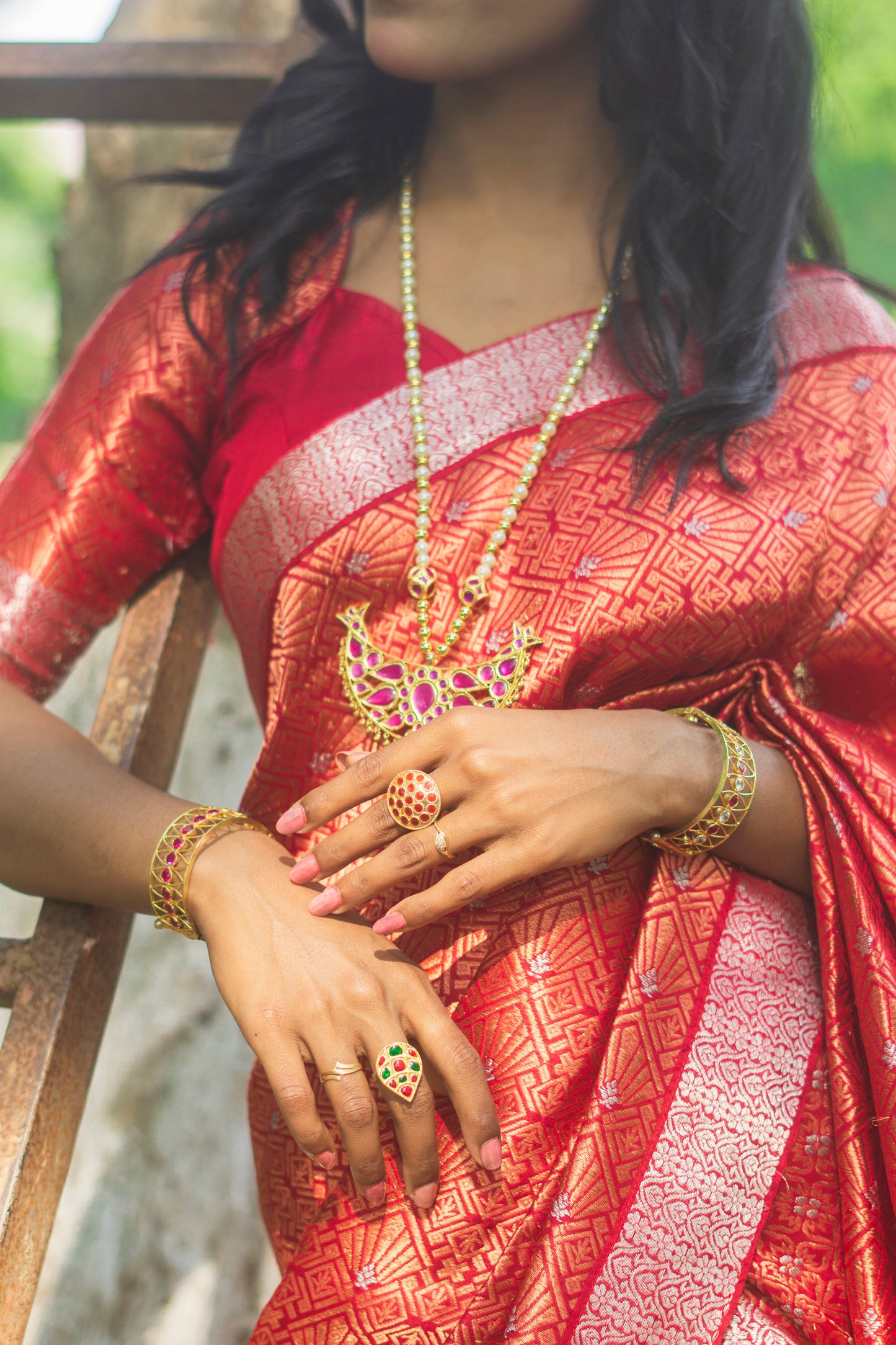 Rakta Chandra - Assamese Traditional Mekhela Chador